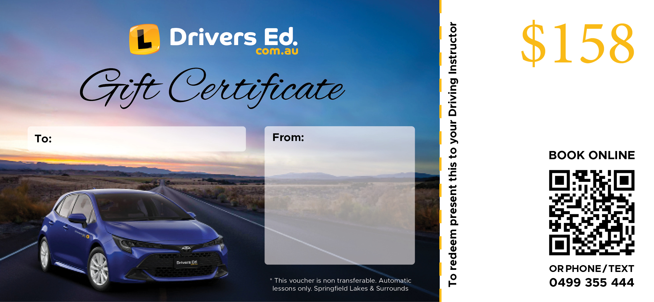 $158 Gift Certificate